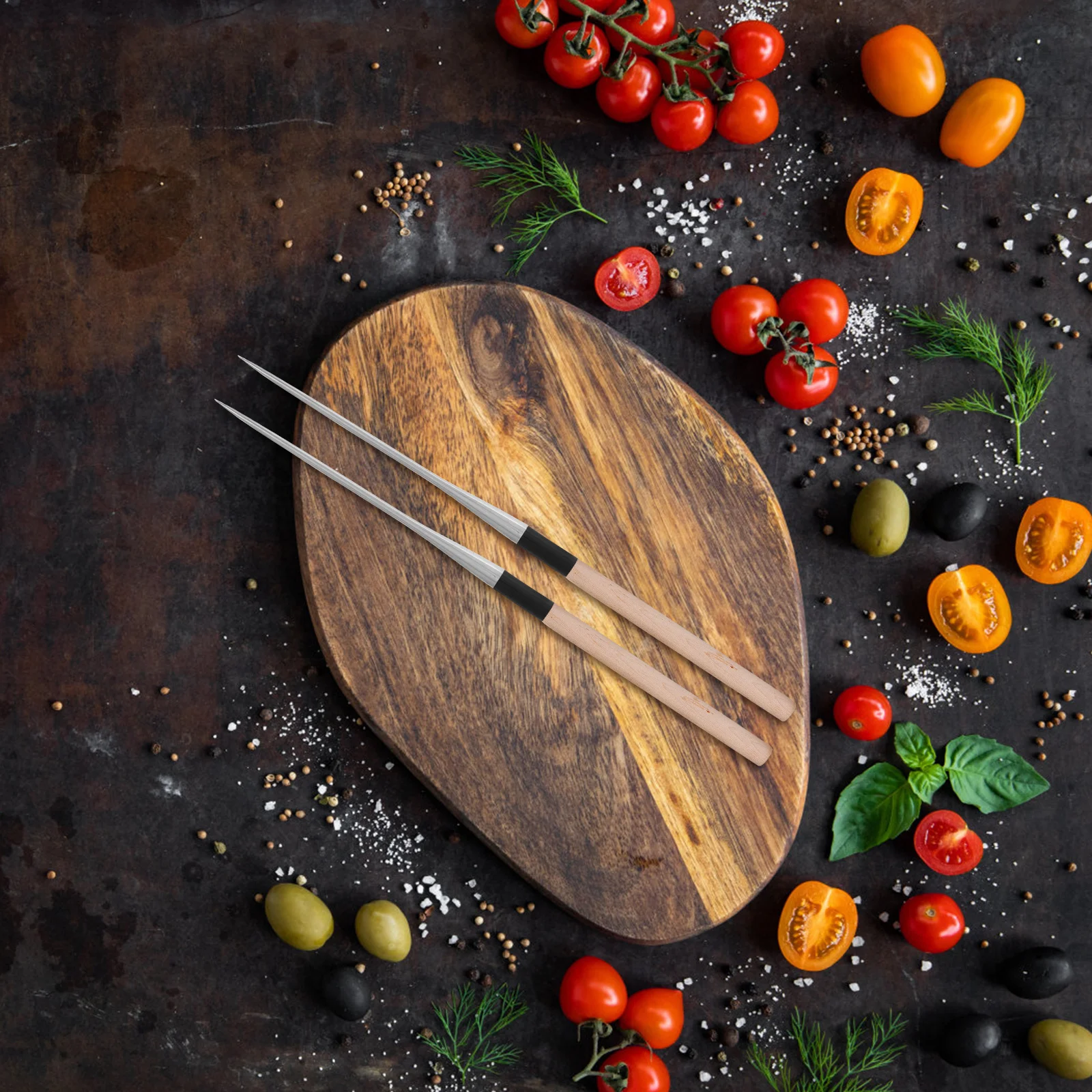 

2Pcs Japanese Stainless Steel Sushi Chopsticks Pointed Tip Long Cooking Chopsticks Chef Plating Tools Reusable Dishwasher Safe