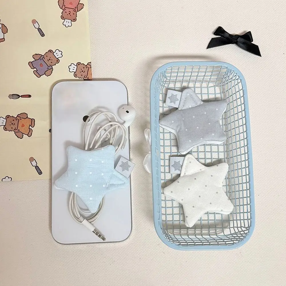 New Y2k Data Cable Organizer Handmade Star Earphone Decoration Multifunctional Wave Point Earphone Storage Bag