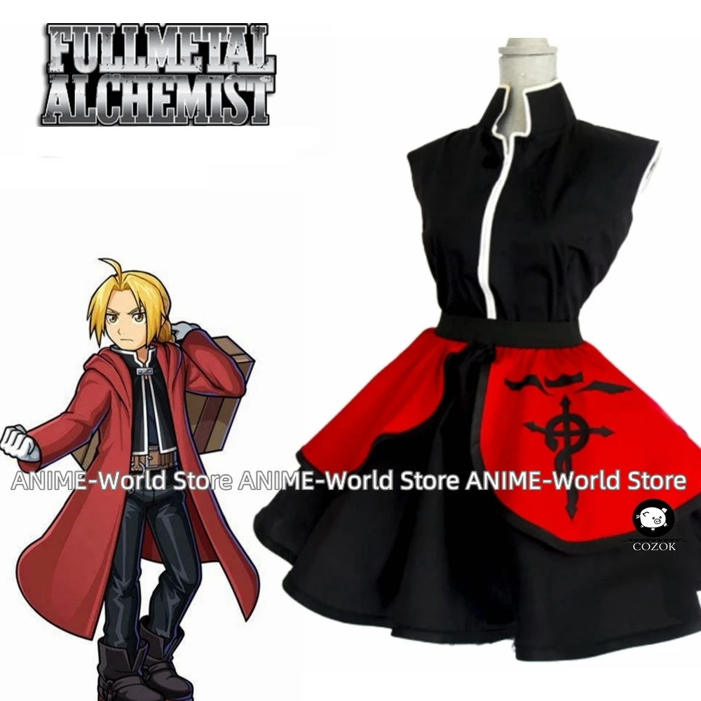 

《Custom size》Anime Fullmetal Alchemist Edward Elric Women lolita Dress Kimono Cosplay Costume