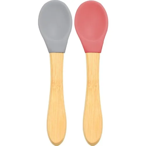 

OiOi Bamboo Handle Silicone Spoon 2'li Gray-Burgundy