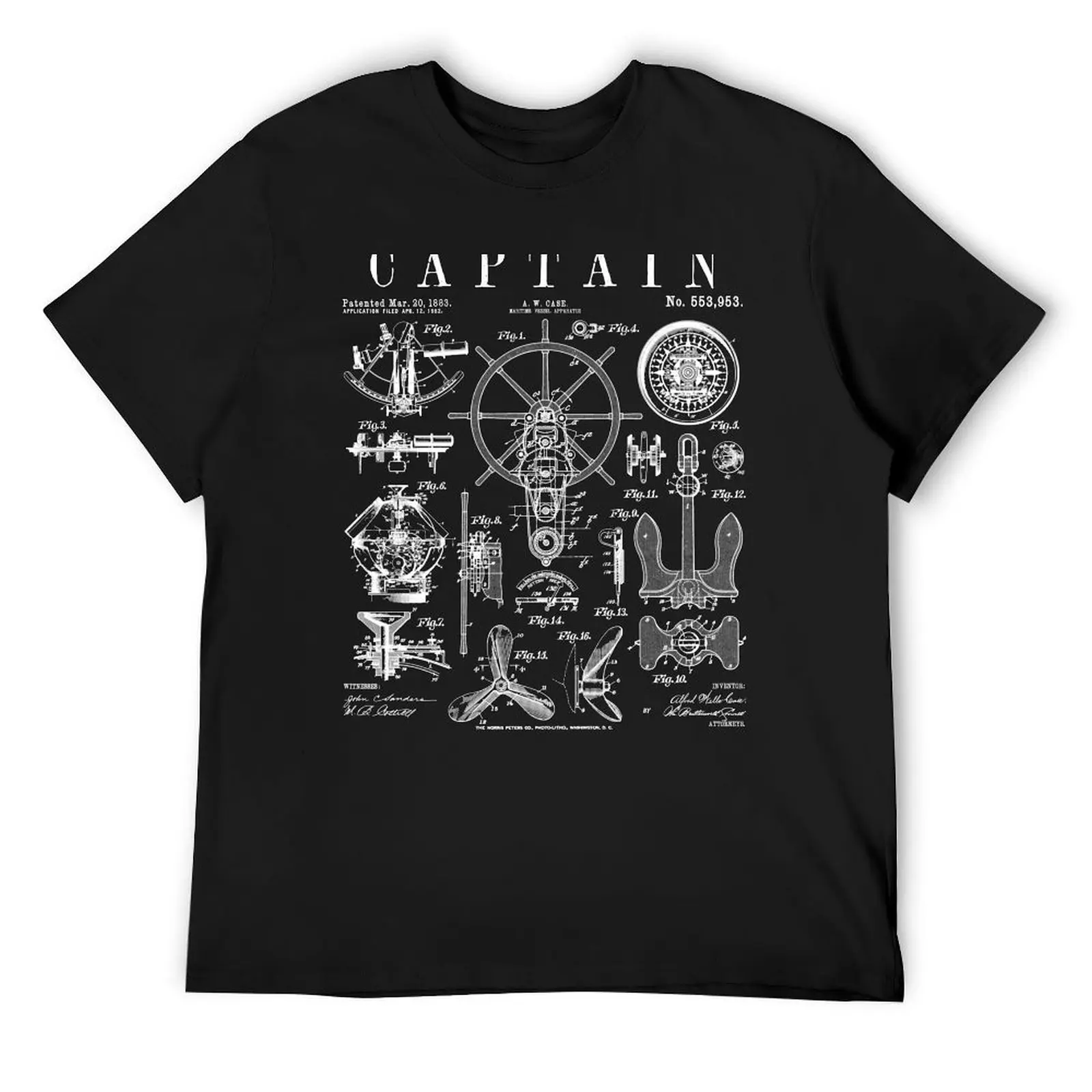 

Ship Captain Nautical Maritime Sailing Boat Vintage Patent T-Shirt