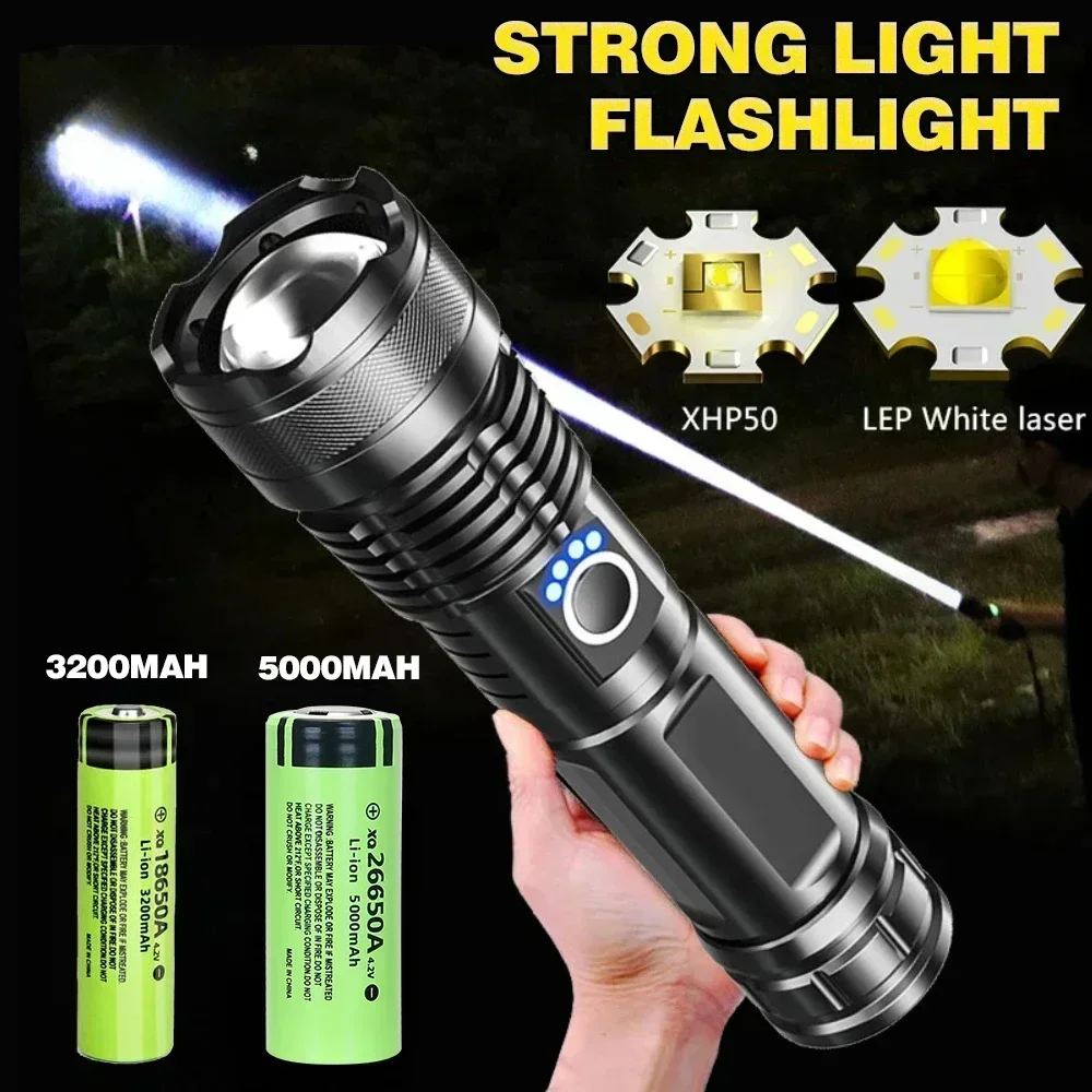 USB Rechargeable LED Flashlights High Lumens Super Bright Tactical Handheld Flash Light Zoomable,Waterproof  Emergency Lantern