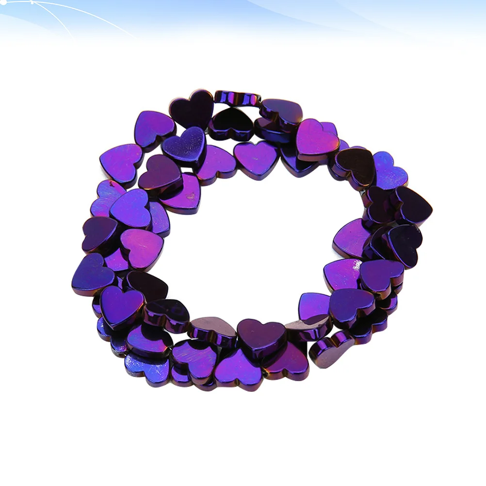 50 Stuks Plated Gekleurde Stenen Kralen Holle Hartvorm 8mm Hematiet voor DIY Sieraden Maken Kralen Armband Ketting Accessoires