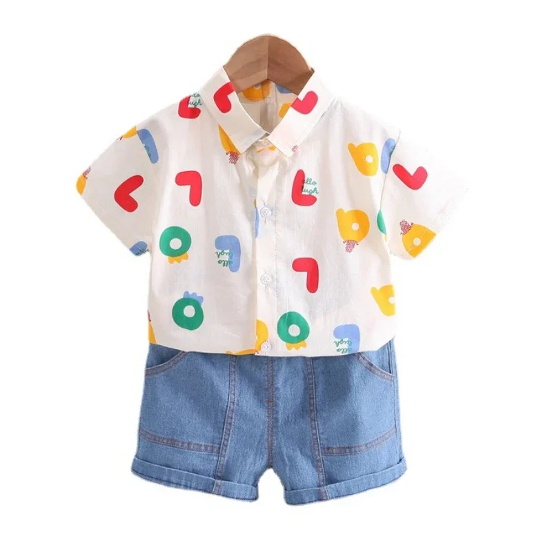 

New Summer Baby Clothes Suit Children Boys Letter Shirt Shorts 2Pcs/Sets Toddler Clothing Infant Casual Costume Kids Tracksuits