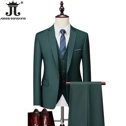 M-6XL 15 Couleurs (Veste + Gla+ Pantalon) Formel Bureau D'affaires Hommes Costumes Marié Robe De Mariée Robe De Soirée Couleur Unie imbibée