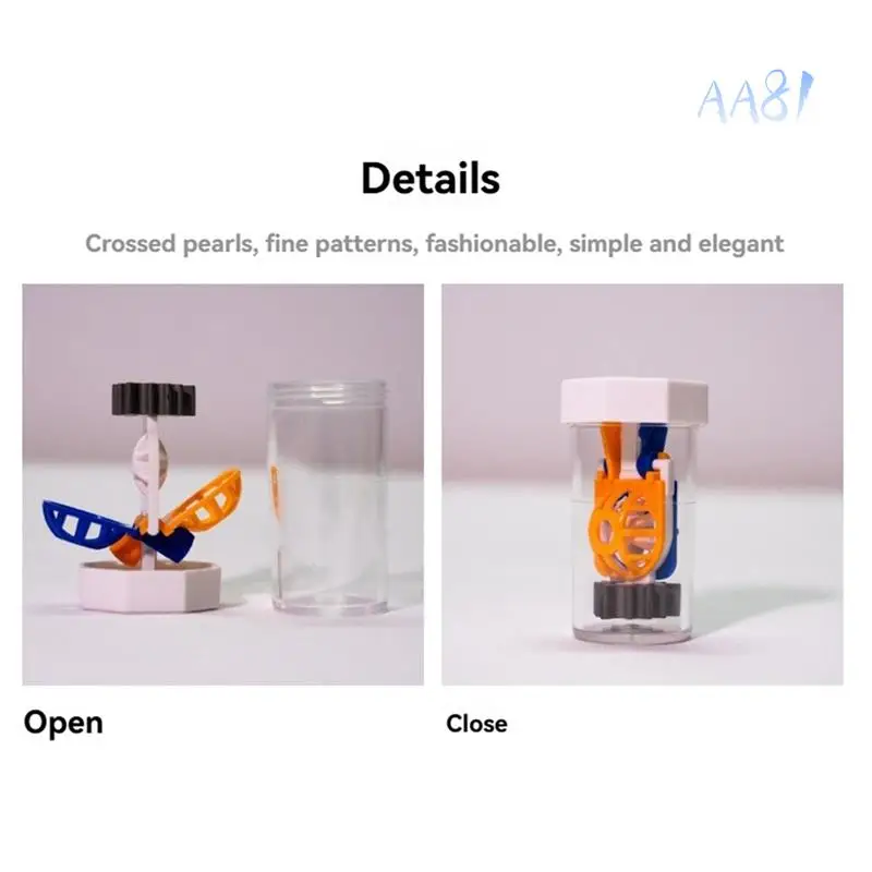 

AA81-3Pcs Travel Size Hydrogen Peroxide Contact Lens Case, Portable Vented Barrel-Shaped Eye Contact Holder