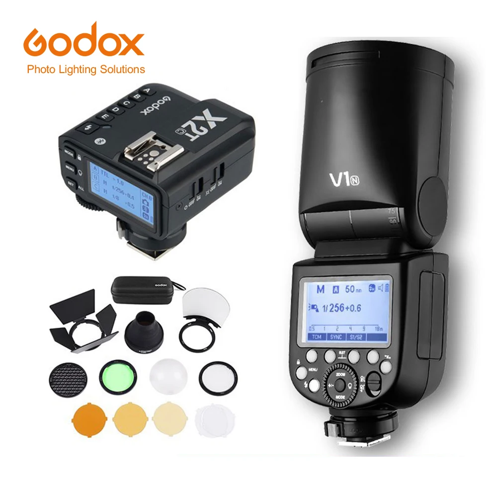 

Godox V1 Flash V1C V1N V1S V1F V1O TTL 1/8000s HSS Speedlite Flash with X2T-C/N/S/F/O Trigger for Canon Nikon Sony Fuji Olympus