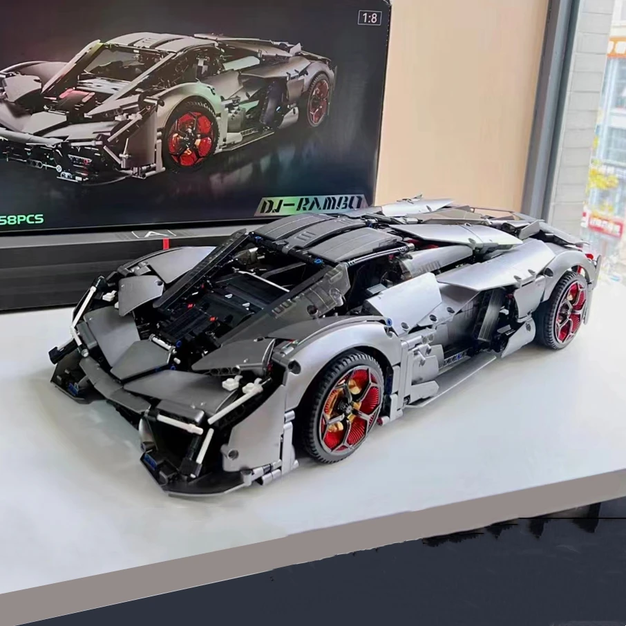 IN STOCK Racing Terzo Millennio Sportcar APP Remote Control Motor Car Technology MOC Building Blocks Brick Toys Lamborghinii