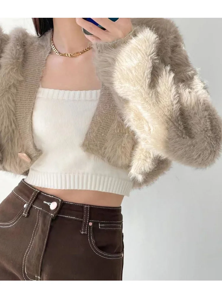 Nouvelle mode Sexy court tricoté Cardigan pull femmes automne hiver à manches longues pull manteau bureau dame hiver vêtements d'extérieur