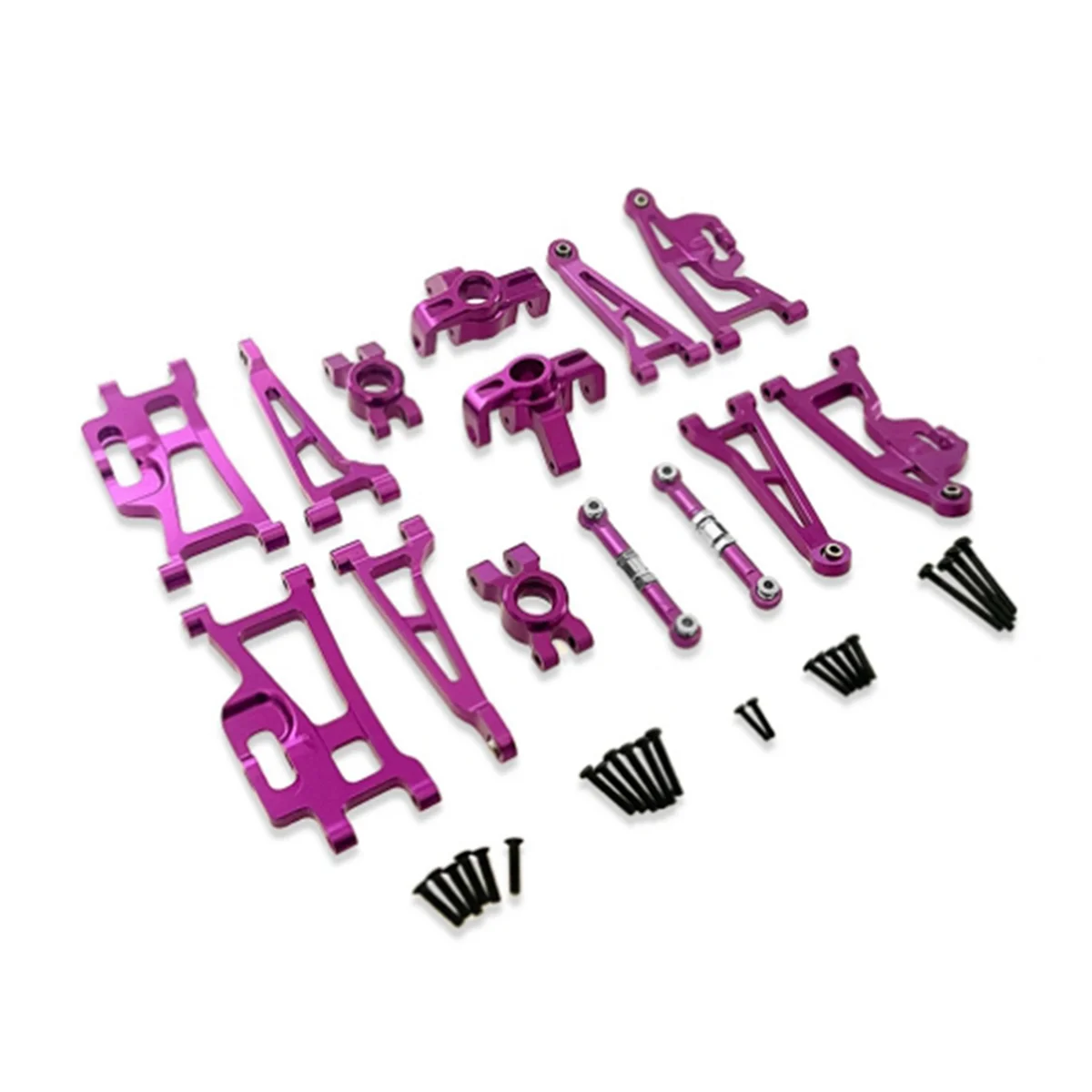 

RC Car Accessories Metal Swing Arm Steering Cup Upgrade Set for Go 1/14 14209 14210 H14BM RC Car(Purple)