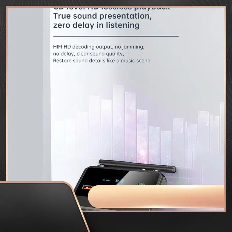 

Bluetooth 5,3 аудиопередатчик приемник 3,5 RCA оптоволокно коаксиальный U диск стерео музыка беспроводной адаптер ключ