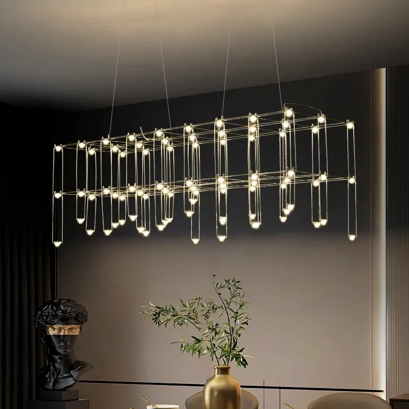 Universe Square chandelier Modern Light Cube Firefly Star pendant lamp for dining room restaurant kitchen island crystal lights