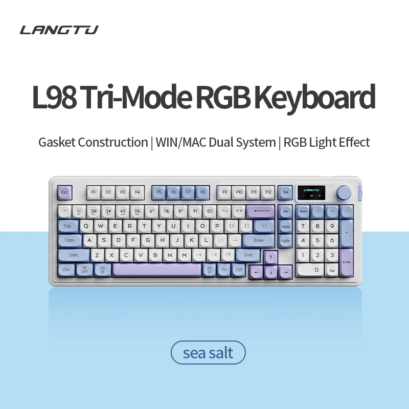 Langtu L98 Keyboard Wireless Bluetooth Mechanical Keyboard Gasket Led Screen Rgb Customized Keyboard Accessory For Desktop Pc