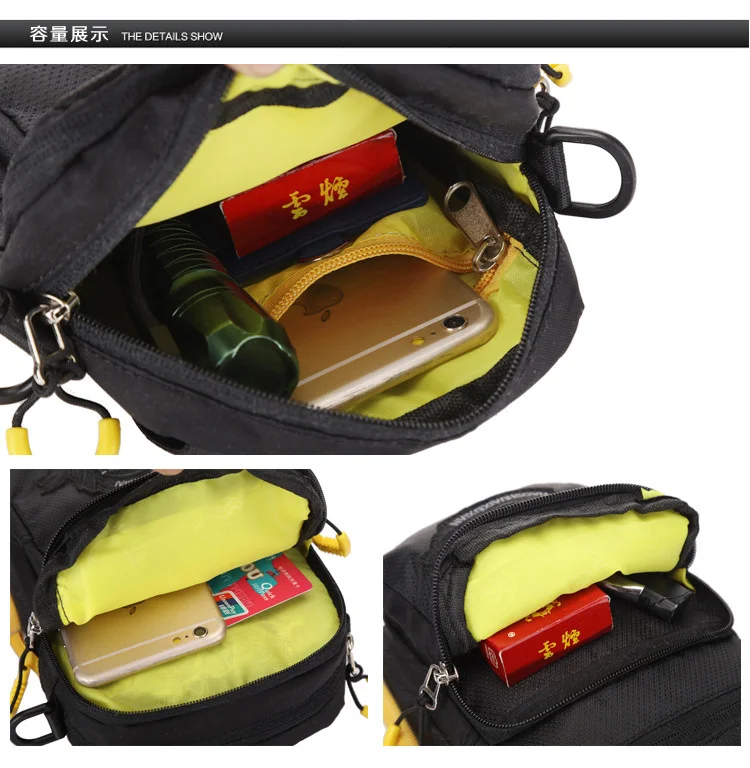 Bolso de un solo hombro para hombre, bolsa de mensajero impermeable de ocio, cartera de negocios cero, bolso colgante multifuncional para el hogar, bolso de cintura