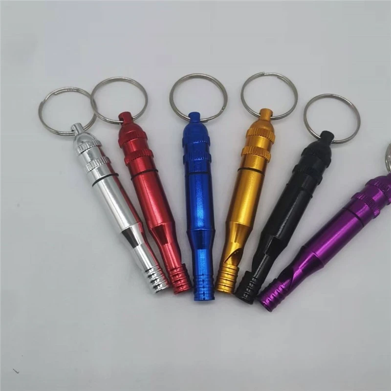 Multi Color Aluminum Survival Whistle Keychain Large Size Loud Sound Outdoor Camping Emergency Signal Rescue Whistle For Hiking