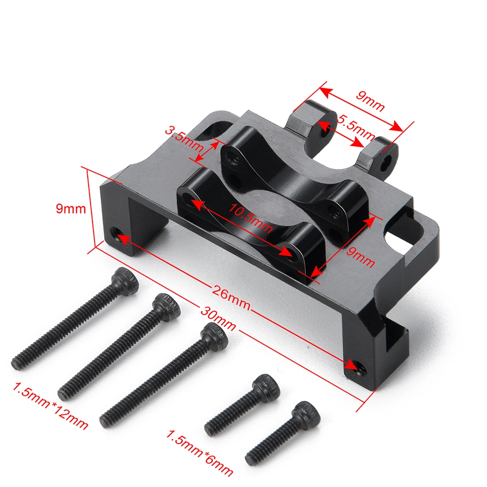 Yeahrun 1 Satz schwarzer Metall-Servo halterung ständer passend für axiale scx24 rc Crawler-Auto-Upgrade-Teile