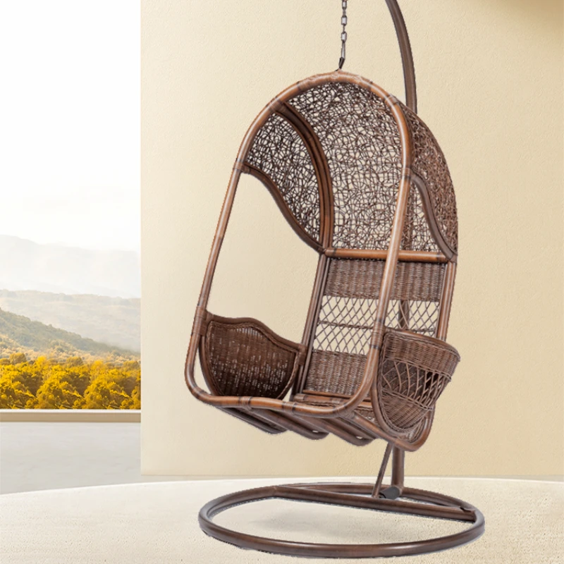 

Garden swing rocking chair, rattan hanging chair, balcony cradle chair, lazy hanging basket, household bird's nest hanging chair