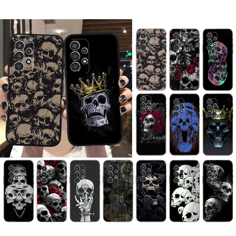 

Phone Case for Samsung Galaxy A35 A55 A54 A15 A25 A05s A05 A22 A24 A52 A33 A34 M34 M14 M54 M23 Skull Case Funda