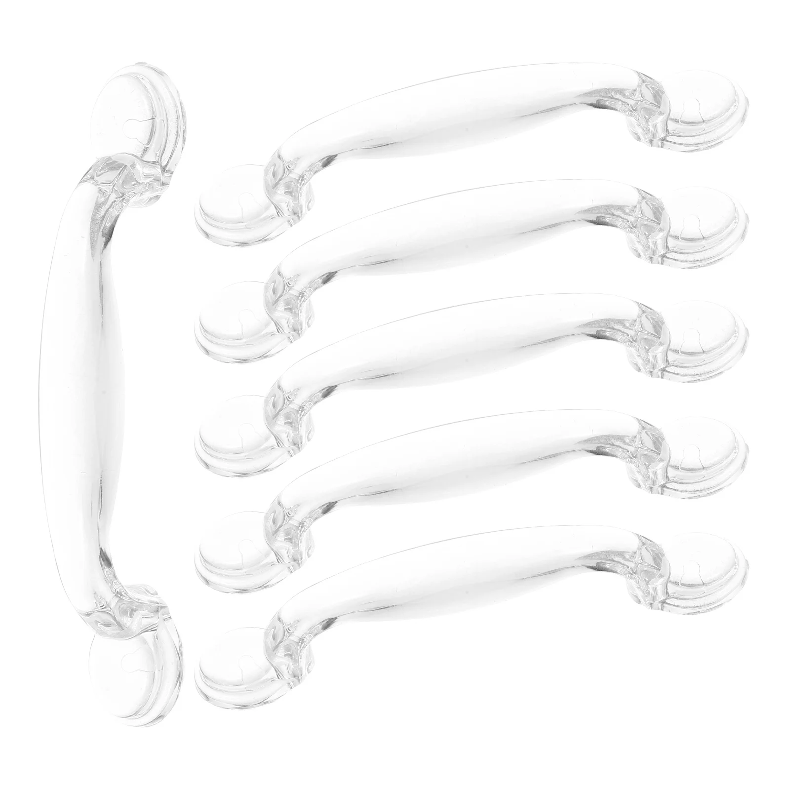 

6Pcs Transparent Furniture Door Pulls Self Adhesive Crystal Handles for Kitchen Wardrobe Dresser Replacement Clear Cabinet Knobs