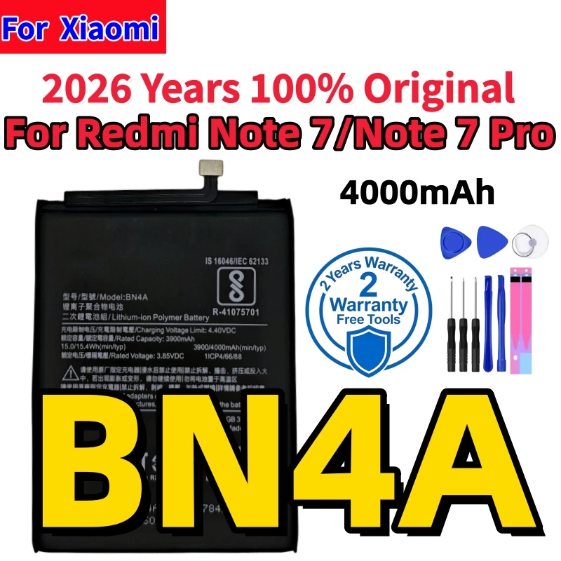 2026 Years 100% Original BN62 BN53 BN59 Battery For Xiaomi Redmi Note 7 8 8T 9 9T 9S 10 10S 10X 4G 5G Pro POCO M3 Batteries