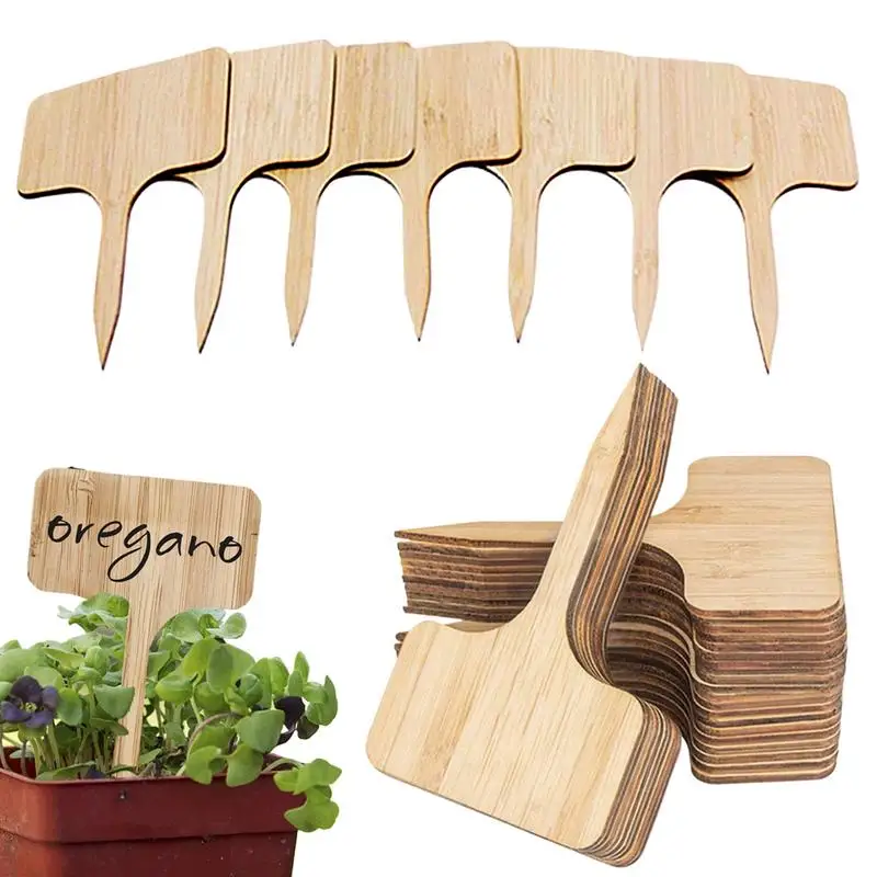 

Plant Labels Wooden Plant Sign Tags Multifunctional Wood Garden Markers Seed Potted Flower Vegetable Succulent Tool 50Pcs