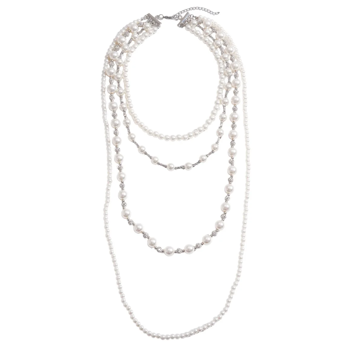 Vintage Multi Layer Pearl Rhinestone Choker Necklace Statement 6 Vintage Multi Layer Pearl Rhinestone Choker Necklace Statement