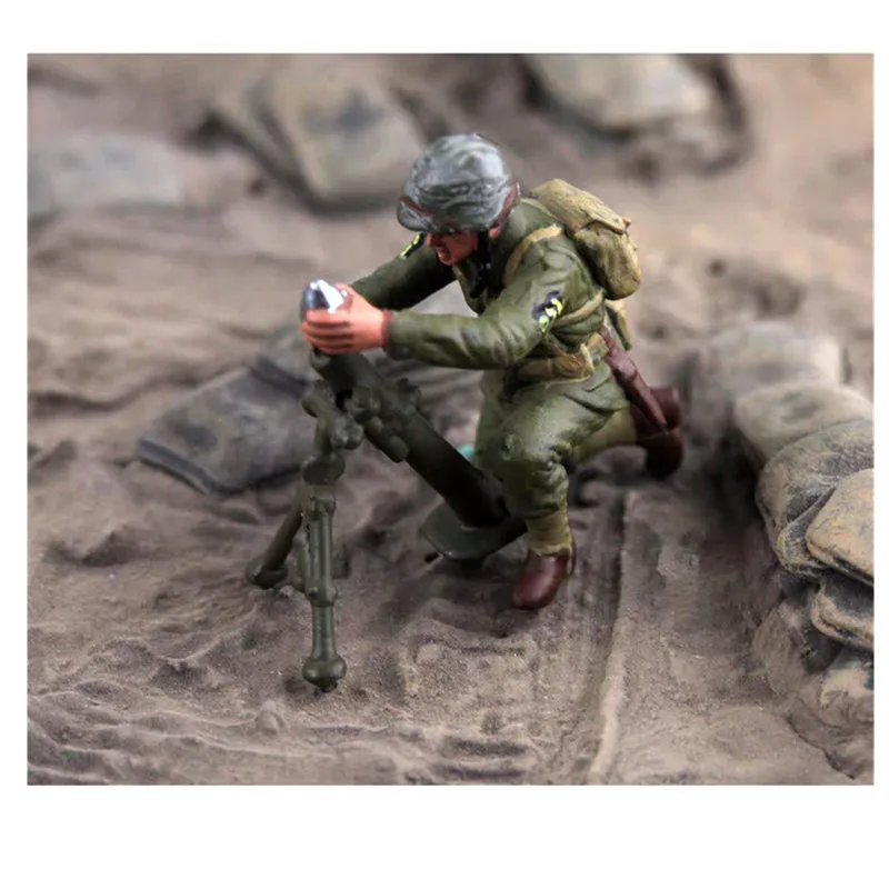 New 1/72 US Mortar Gunner 1 Soldier Miniature Resin Static Model Sand Table Scene Decoration Toy Collectibles Birthday Gift