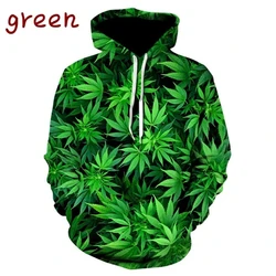 Newest Green Weeds 3d Print Hoodie Harajuku Menwomen Sweatshirt Casual Fashion Pullover Cartoon Cool Hoodies Trendy Unisex Hoody