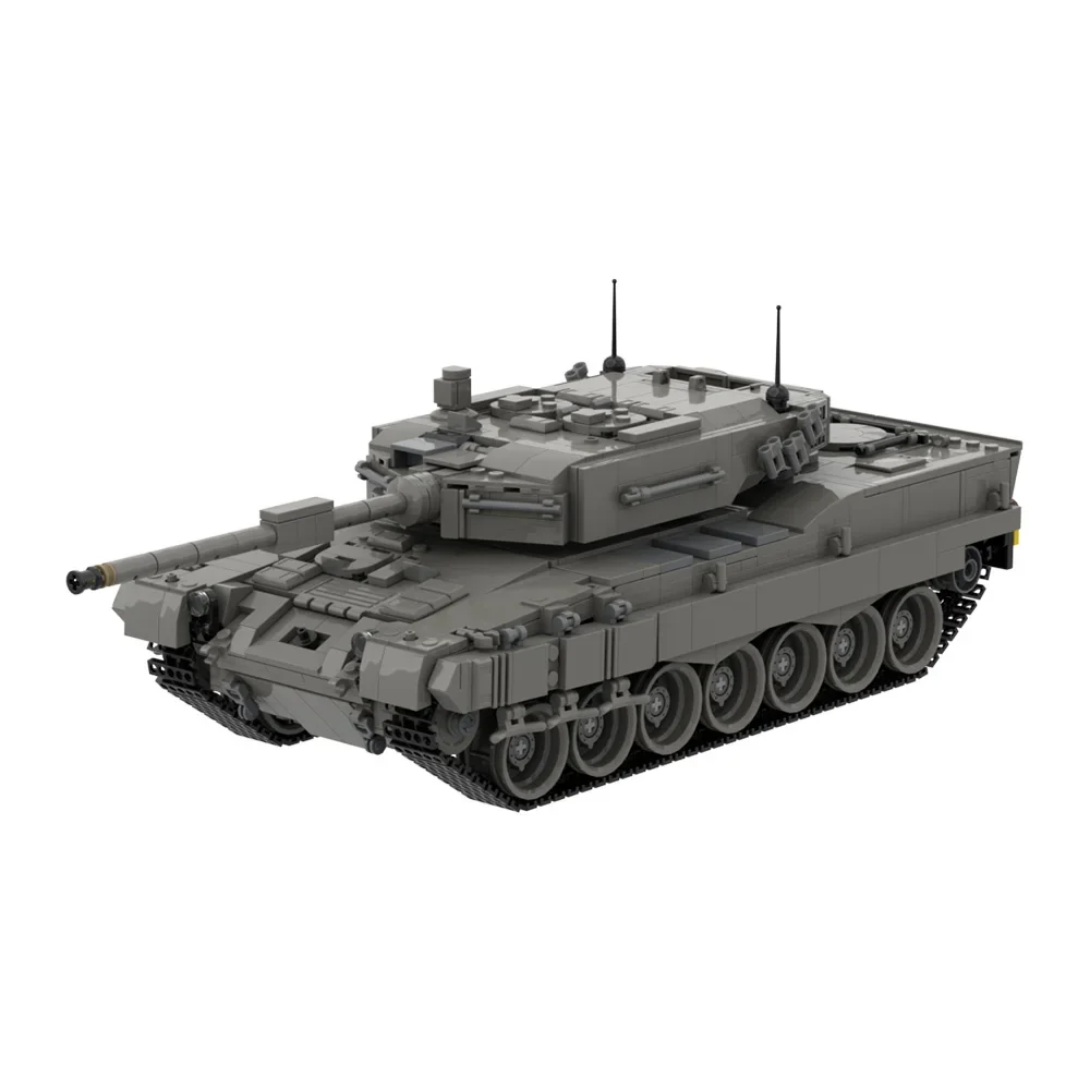 MOC Military Leopard 2 Tanks Building Blocks Model T-55A Medium Tank Bricks Panzerkampfwagen VI Tiger DIY Assembled Toy Kid Gift