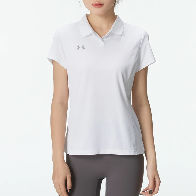 under-armour-women's-polo-shirt-breathable-casual-sports-lapel-short-sleeved-t-shirt-top-23500510-100