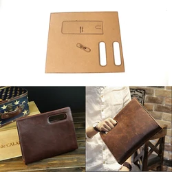 DIY Sewing Pattern Leather Craft Men's Clutch Document Bag kraft paper template pattern drawing hollowed stencil 30*24*7cm