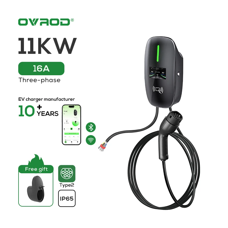 

Зарядная станция Ovord Evse Wallbox 16А 11кВт, 3 фазы, настенная, для электромобилей
