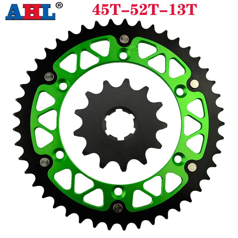 Motorcycle 45T~52T 13T Front & Rear Sprocket For KAWASAKI KDX250 KDX200 KDX220R KLX300R KX500 KX250 KDX KX 250 500 220 KLX 300