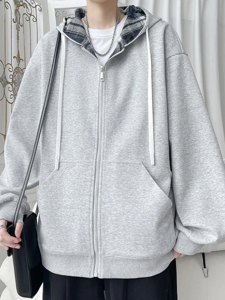 

Мужской кардиган с капюшоном, плотный свитшот, весенне-осенняя повседневная спортивная одежда, модный свободный топ в американском стиле для молодежи