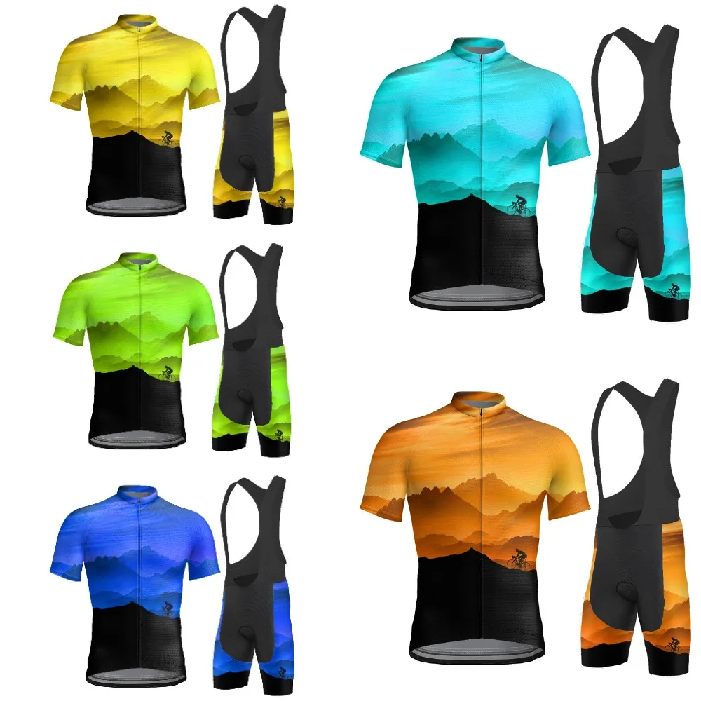 

Men Short Sleeve Cycling Jersey Set with Gel Breathable Pad Quick Dry Comfortable Outdoor Mountain Bike Bicycle Cycling Clothing