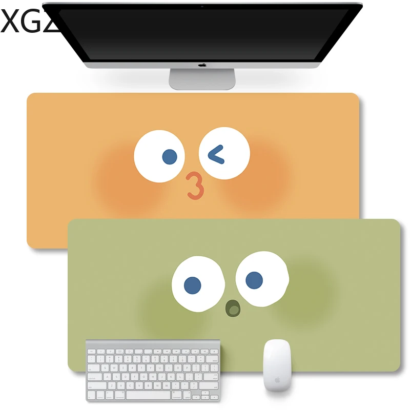 The new 90X40cm cute and funny Kawaii expression mouse pad is suitable for office and home games, washable and non-slip