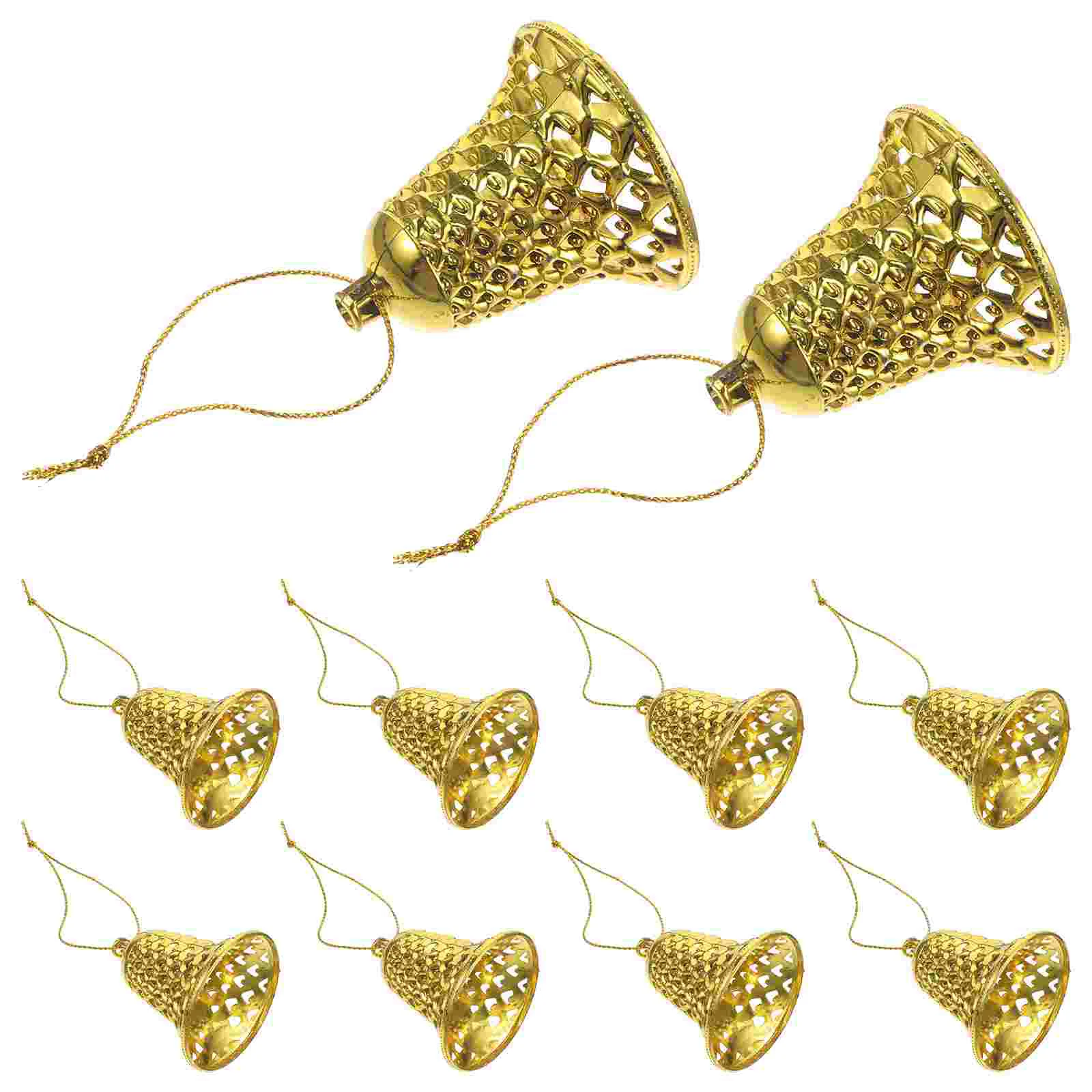 

12 Pcs Rose Gold Christmas Tree Bell Decoration Pendant Fall Party Decorations Crafts