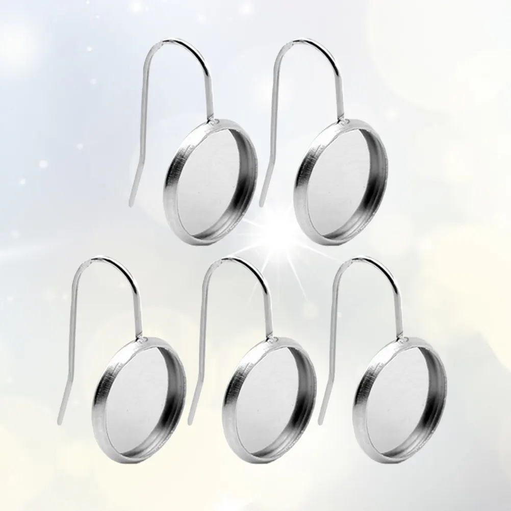 Stainless Steel Earring Blanks 30Pcs Silver Bezel Settings for Resin Cameo Photo Jewelry Making DIY Craft