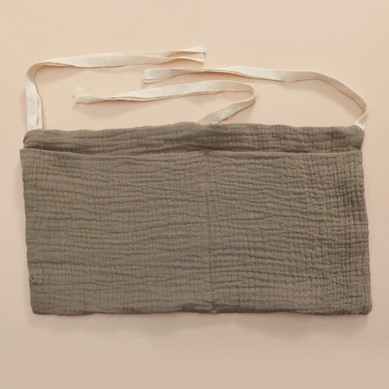 Baby Krippe Lagerung Tasche Baumwolle Musselin Kinderwagen Hängen Multifunktions Kleinkind Windel Kindergarten Bett Lagerung Organizer – Detail 2