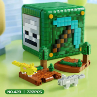 722PCS My world Cube Steve Weapon Doll Question Mark Box Deformation Organ Building Block Assembly Children's Toy Birthday Gift