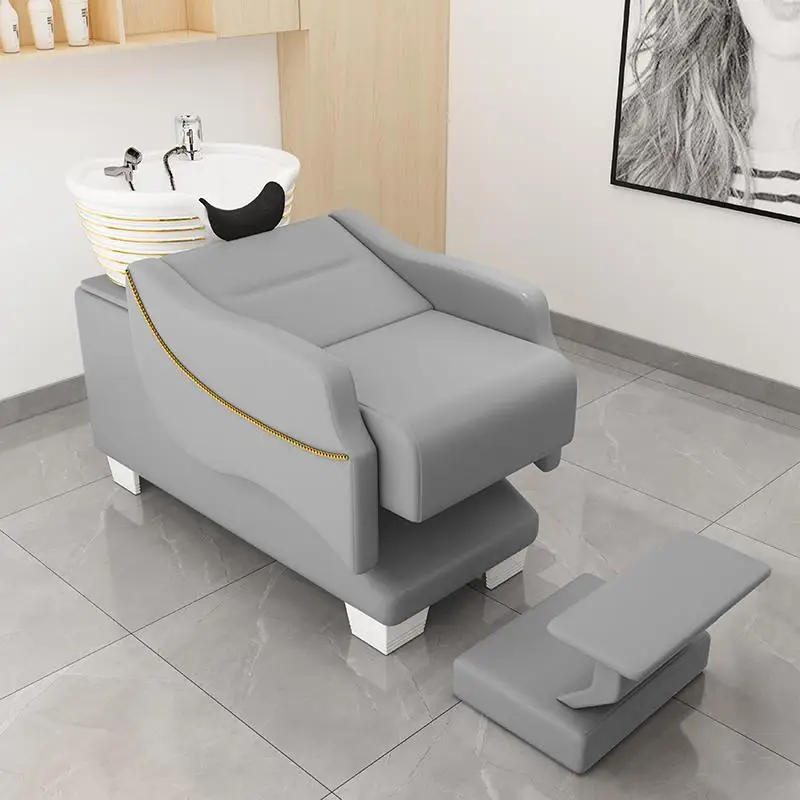 

Simple Modern Waterproof Semi-Reclining Shampoo Chair High-end Multifunctional Fashion Seat Sencillo Y Funcional Salon Furniture