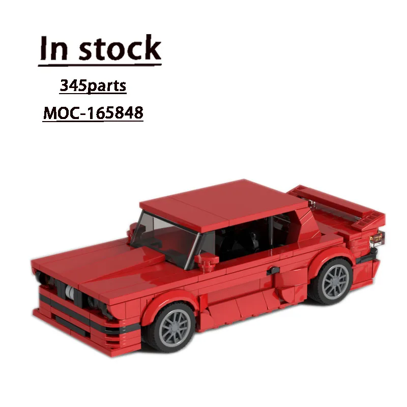 

MOC-165848 Red New E30 Supercar Assembly Patching Building Block Model • 345 Parts MOC Creative Building Blocks Toy Gift