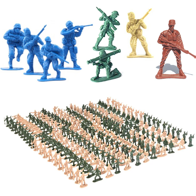 30 Stück/Set Bunte Plastik-Armeesoldaten-Modelle Simulations-Militär-Sandkasten DIY Dekorative Mehrfach-Posen Männer-Figuren Statuetten ZYF