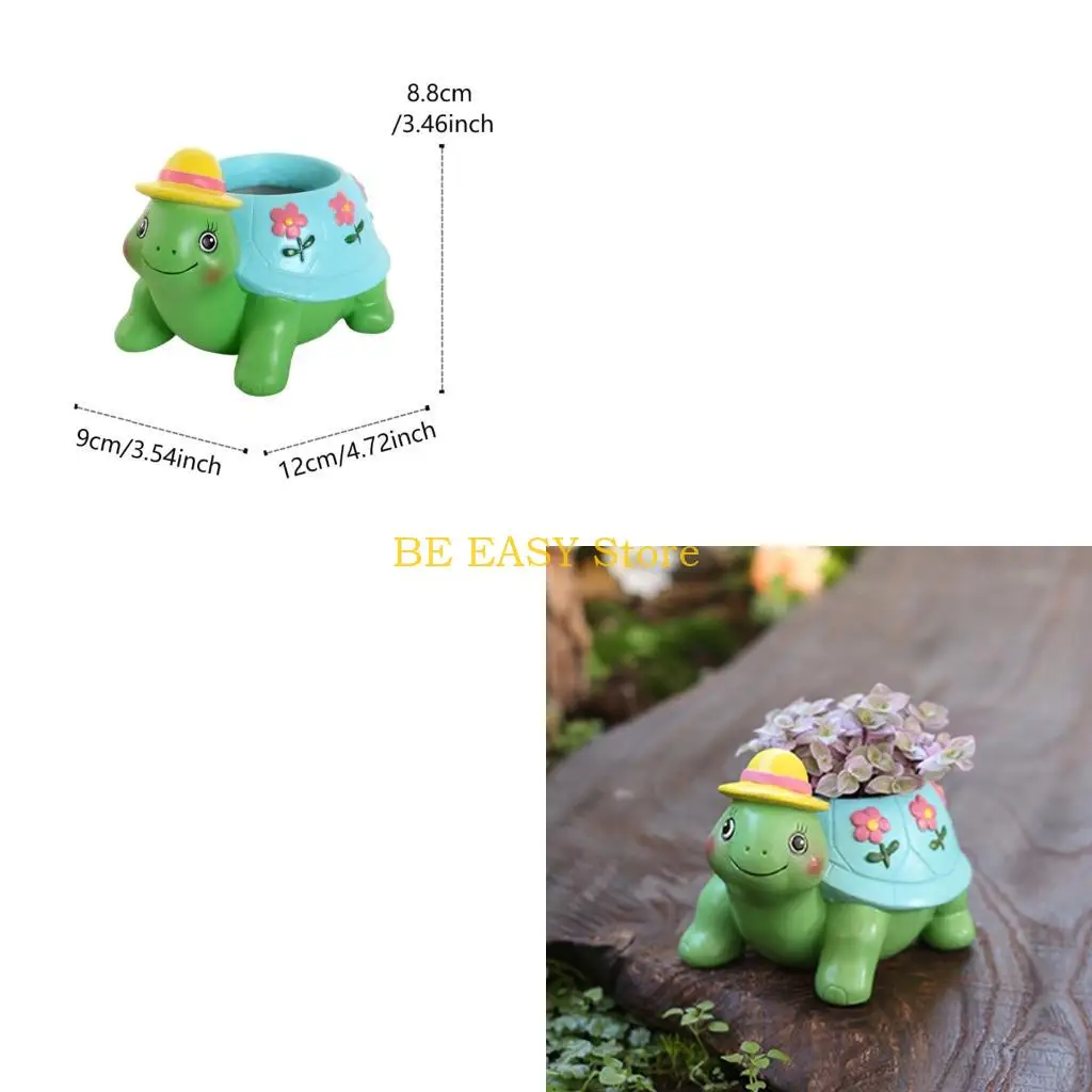 E28F Cartoon Succulents Pots Tortoise Succulents Planter Container Animal Planter Plant Pots for Indoor Cactuses Plant