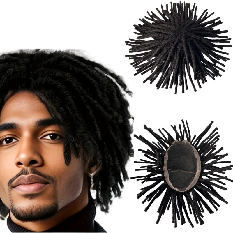 استبدال الشعر البشري الماليزي البكر 6 بوصة # 1b المجدل الأسود الذكور الباروكات وحدة الدانتيل الكامل للرجال السود #1