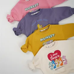 2024 Frühling neue Baby Langarm lässig Sweatshirt Jungen Mädchen niedlichen Cartoon-Druck Sweatshirt Kinder Pullover lose Säuglings oberteile