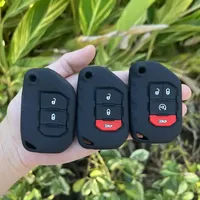 2 3 4 Buttons Silicone Car Key Case Protect Skin Cover Rubber Bag Holder for Jeep Wrangler JL JLU 2018 2019 Keychain Accessories
