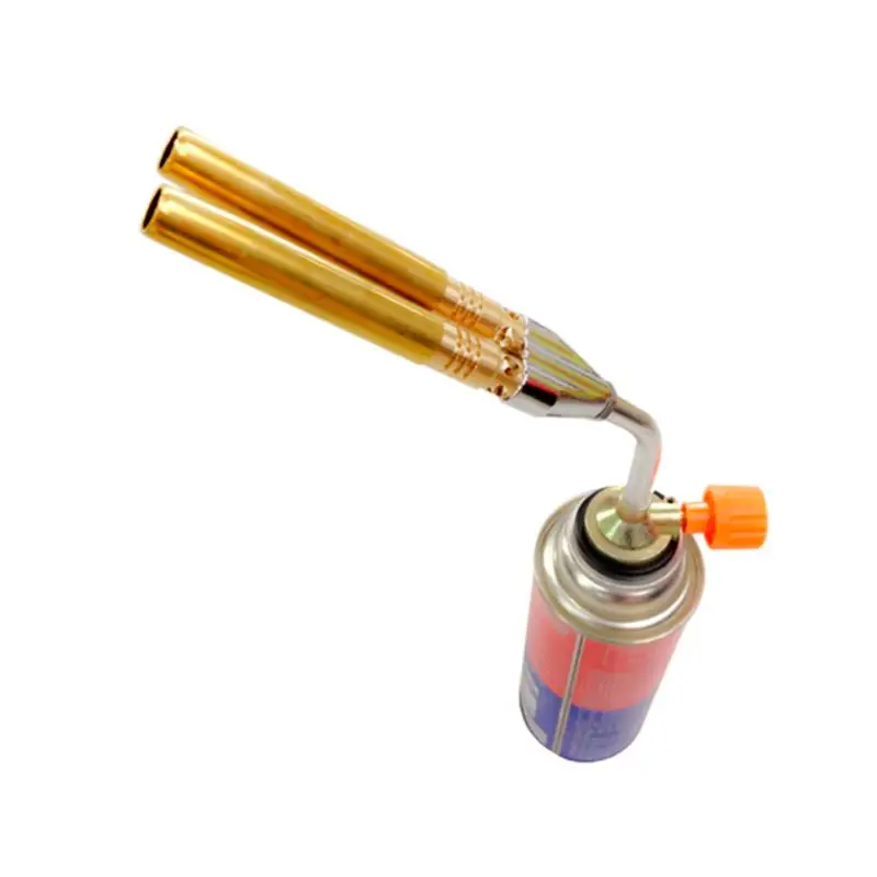 Butano Jet Flame Torch Doppio tubo per brasatura Gas fiamma ossidrica Accendino per bruciatore Outd