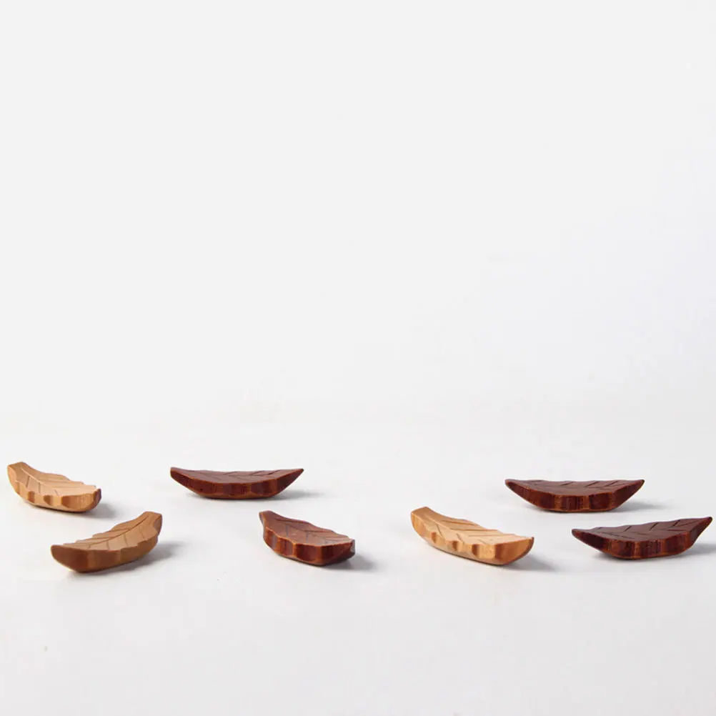 

10Pcs Wooden Chopsticks Rests Leaf Style Spoon Fork Holder Tableware Rack Chopstick Stand Dining Table Decor Chopsticks Rests