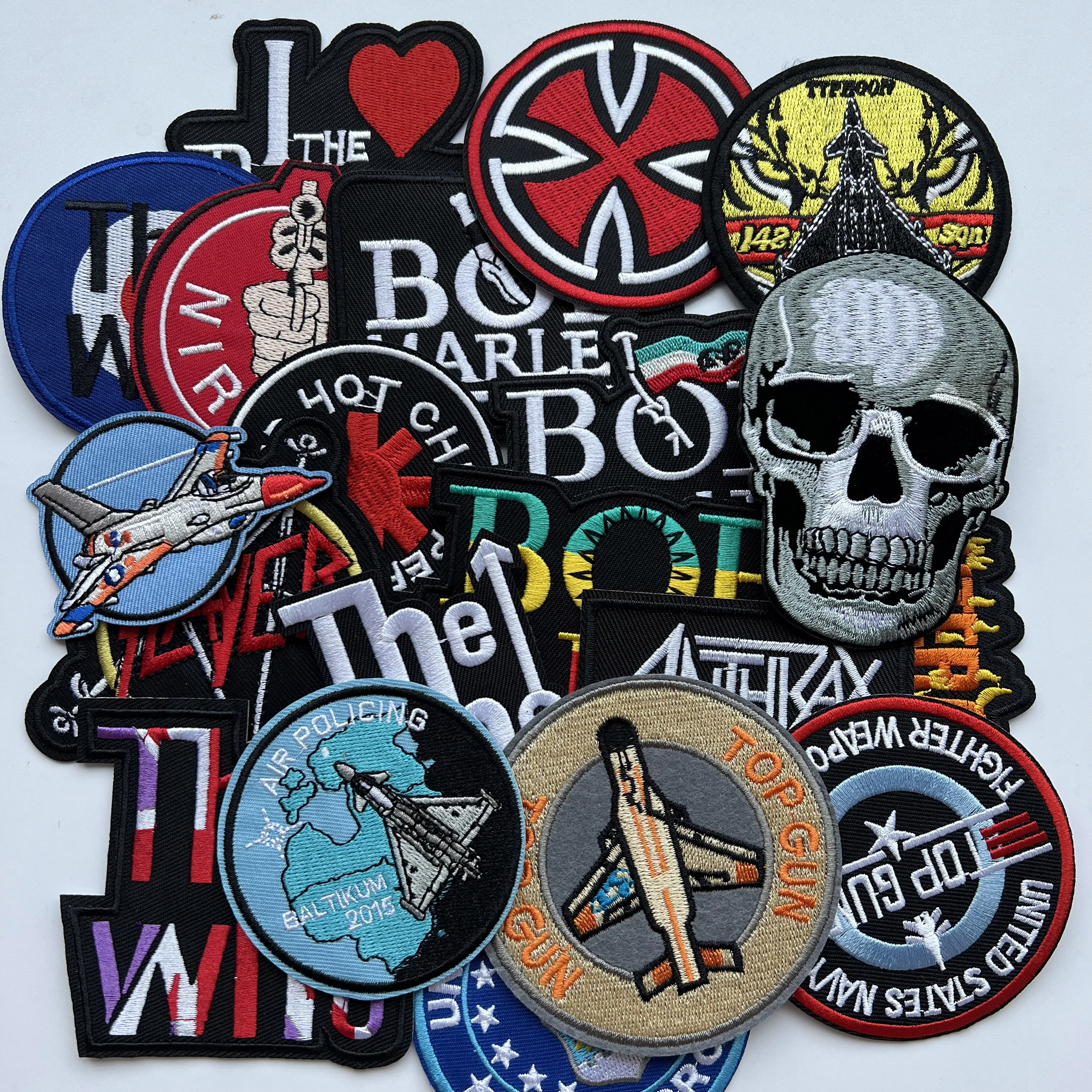 

20 pcs Skull rock music Patch Iron On Patches For Clothing thermoadhesive Patches On Clothes Punk Ironing Stickers Patches DIY